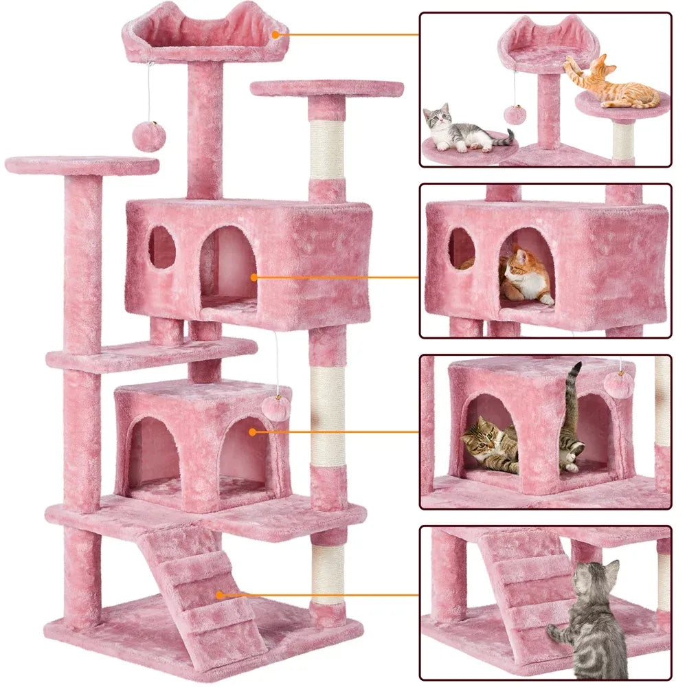 54.5" Double Condo Cat Tree