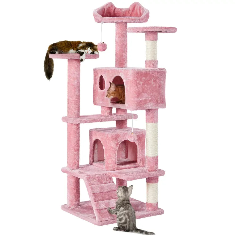 54.5" Double Condo Cat Tree